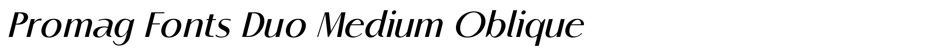 Promag Fonts Duo Medium Oblique